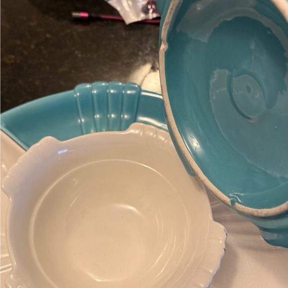 Vintage California pottery chip and dip serve ware. - Picture 2 of 7